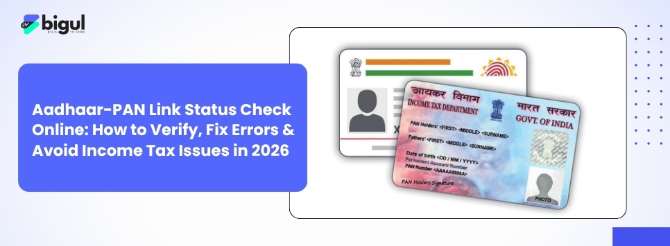 Person checking Aadhaar PAN link status online on the Income Tax portal to verify PAN operability and avoid higher TDS and investment issues in 2026.
